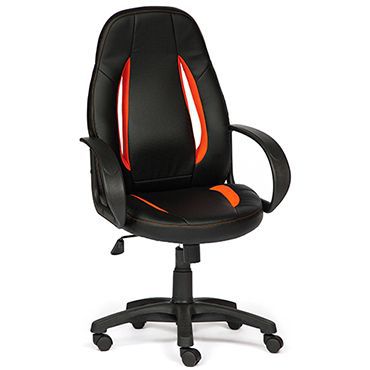 Кресло компьютерное TetChair Энзо (Enzo) Доступные цвета обивки: Искусст. черн. кожа +оранжевая сетка