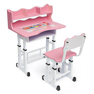 Детский комплект мебели Растём вместе (парта+стул) Алфавит Доступные цвета : Алфавит (розовый)