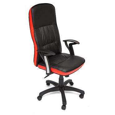 Кресло компьютерное TetChair Модена СТ (Modena ST) Доступные цвета обивки: Искусств. чёрн. кожа + красный кант