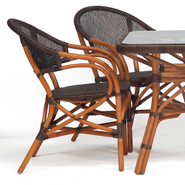 Комплект (стол+4 стула) Secret De Maison Yama - Jiali нат. ротанг Доступные цвета: Cognac (коньяк)