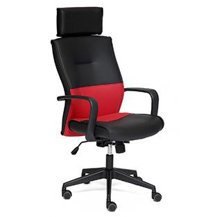 Кресло офисное Модерн-1 (Modern-1 Red) Доступные цвета обивки: Чёрно-красная искусственная кожа