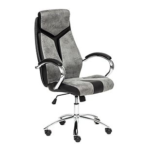 Кресло офисное Gloss Доступные цвета обивки: Искусст. черн. кожа + серая ткань
