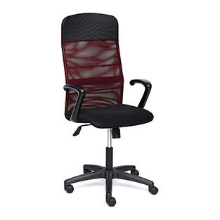 Кресло офисное Basic Доступные цвета обивки: Искусств. чёрн. кожа + бордовая сетка