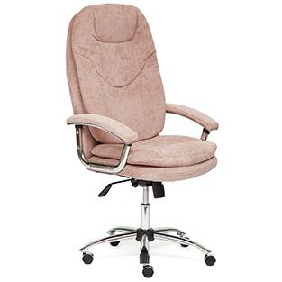 Кресло офисное TetChair Softy Lux chrome misty rose (Софти Люкс хром) Доступные цвета обивки: Розовая ткань «Misty rose»