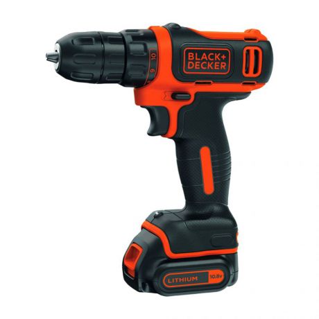 Аккумуляторная дрель-шуруповерт (10.8 В, 1.5 А·ч, Li-Ion, 2 АКБ) BLACK+DECKER BDCDD12KB-XK BDCDD12KB-XK