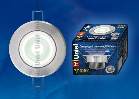 Встраиваемый светильник ULM-R31-3W/NW IP20 Silver картон 5521