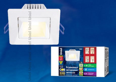 Встраиваемый светильник ULМ-S61A-3W/WW WHITE 8596