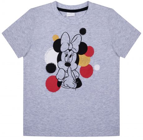 Футболка с коротким рукавом для девочки Barkito Minnie Mouse, цвет серый меланж