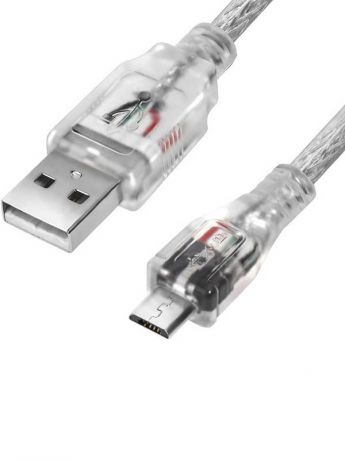 Аксессуар Greenconnect USB 2.0 AM - Micro B 5pin 0.15m Transparent GCR-UA2MCB2-BB2S-0.15m