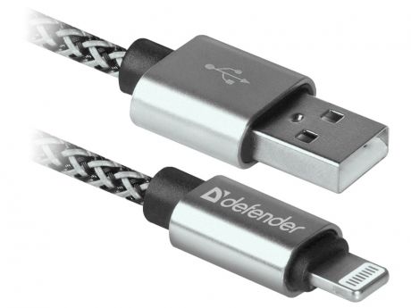 Аксессуар Defender ACH01-03T Pro USB2.0 AM - Lightning 1.0m 2.1A White 87809