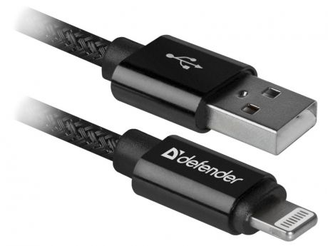 Аксессуар Defender ACH01-03T Pro USB2.0 AM - Lightning 1.0m 2.1A Black 87808