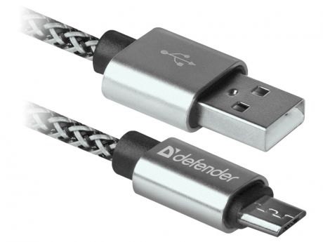Аксессуар Defender USB08-03T Pro USB2.0 AM - MicroBM 1.0m 2.1A White 87803