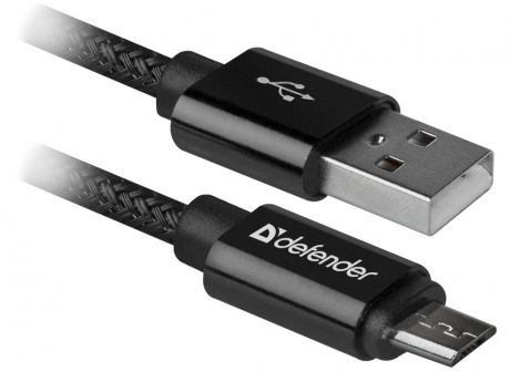 Аксессуар Defender USB08-03T Pro USB2.0 AM - MicroBM 1.0m 2.1A Black 87802