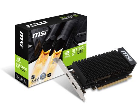 Видеокарта MSI GeForce GT 1030 1265Mhz PCI-E 3.0 2048Mb 6008Mhz 64 bit DisplayPort HDMI HDCP GT 1030 2GH LP OC