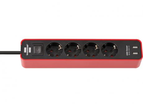 Удлинитель Brennenstuhl Ecolor 2xUSB 4 Sockets 1.5m Red 1153240076