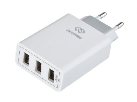 Зарядное устройство Digma 3xUSB 5A White DGWC-3U-5A-WG