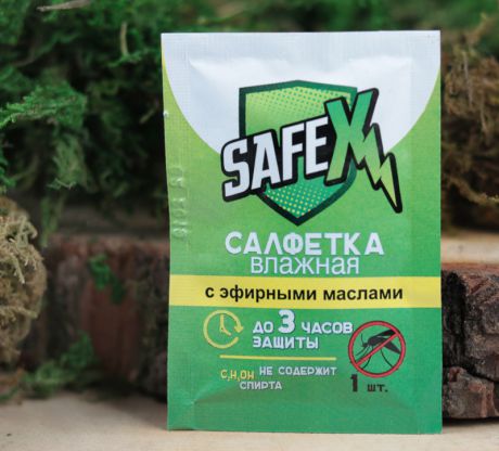 Средство защиты от комаров Safex Влажная салфетка 1шт 4239449