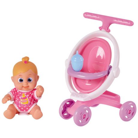 Bouncin' Babies 803004 Кукла Бони с коляской, 16 см