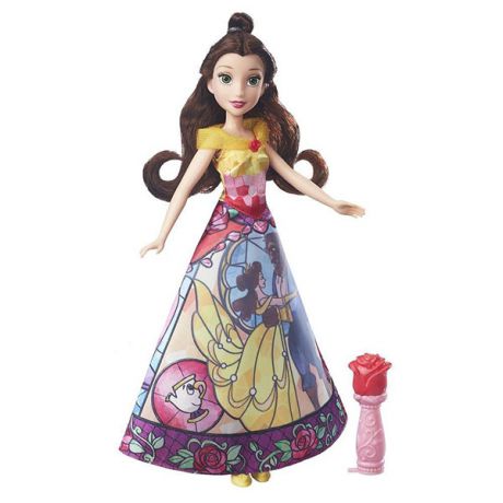 Hasbro Disney Princess B5295/B6850 Модная кукла Принцесса с проявляющимся принтом Белль