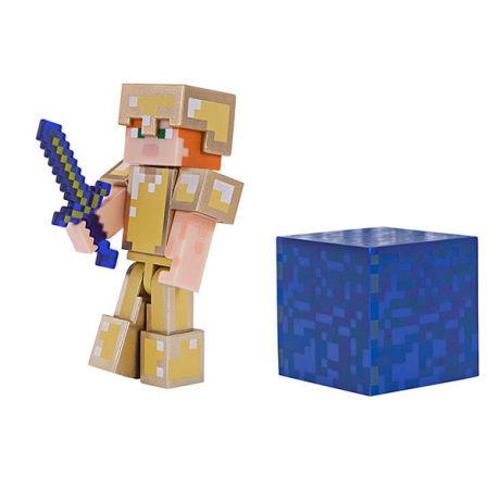 Minecraft 19970 Майнкрафт фигурка Alex in Gold Armor