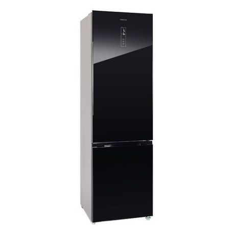 Холодильник HIBERG RFC-392D NFGB, двухкамерный, черное стекло