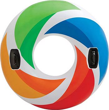 Надувной круг Intex Цветной Вихрь с ручками 58202