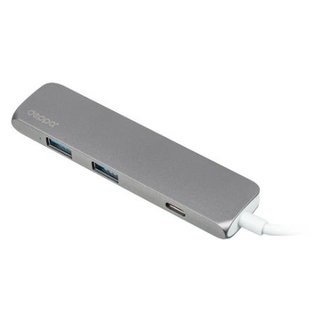 Адаптер DEPPA Power Delivery, HDMI (m), USB Type-C (m), графитовый [73118]