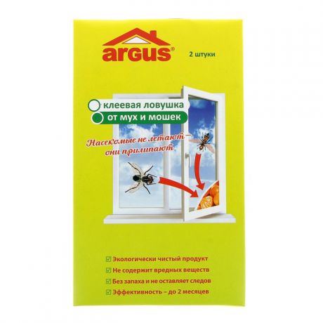 Средство защиты от мух ARGUS 841866 - клеевая оконная ловушка