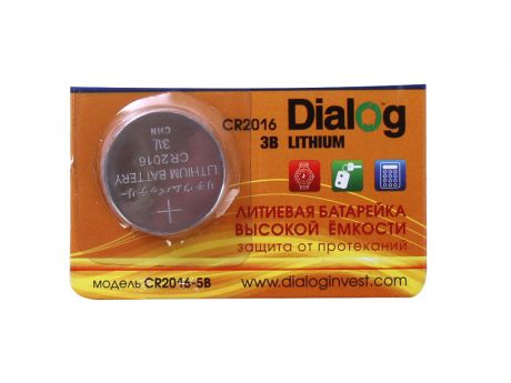 Батарейка CR2016 - Dialog CR2016 5V (1 штука)