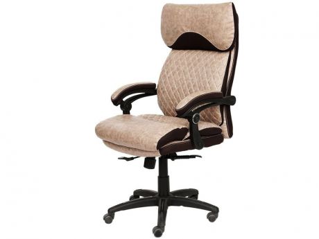 Компьютерное кресло TetChair Chief искусственная кожа, ткань Light-Brown-Light-Brown Quilted-Brown 37-15/3715-08/24
