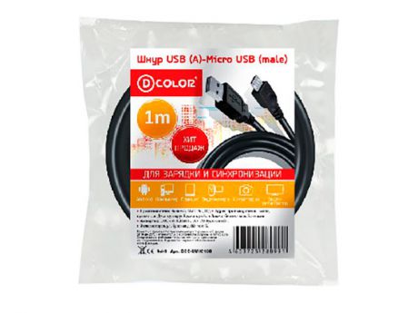Аксессуар D-Color USB A - microUSB M 1m DCC-UMIC100