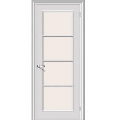 Дверь межкомнатная эмалированная коллекция Fix, Ритм, 2000х900х40 мм., остекленная, СТ-Сатинато, Белый (К-33)