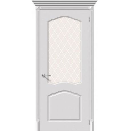Дверь межкомнатная эмалированная коллекция Flex, Танго, 2000х700х40 мм., остекленная, СТ-Кристалл, Белый (К-23)