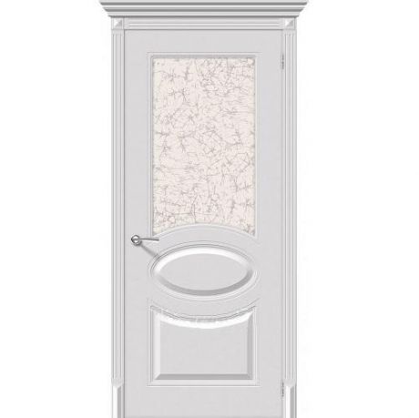 Дверь межкомнатная эмалированная коллекция Flex, Джаз, 2000х600х40 мм., остекленная, СТ-Уади, Белый (К-23)