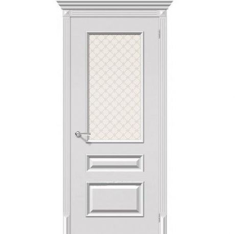Дверь межкомнатная эмалированная коллекция Flex, Фьюжн, 2000х700х40 мм., остекленная, СТ-Круазет, Белый (К-23)