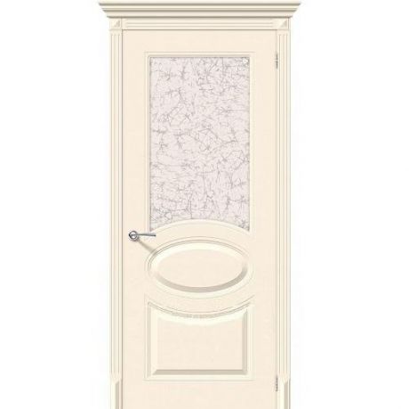 Дверь межкомнатная эмалированная коллекция Flex, Джаз, 2000х700х40 мм., остекленная, СТ-Уади, Крем (К-14)