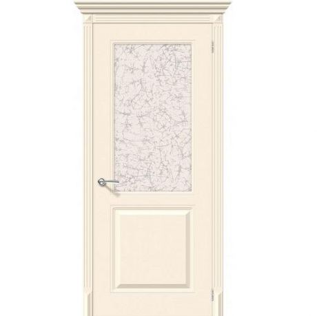 Дверь межкомнатная эмалированная коллекция Flex, Блюз, 2000х600х40 мм., остекленная, СТ-Уади, Крем (К-14)