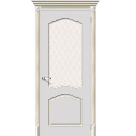 Дверь межкомнатная эмалированная коллекция Flex, Танго, 2000х800х40 мм., остекленная, СТ-Кристалл, Латте Золото (К-11)