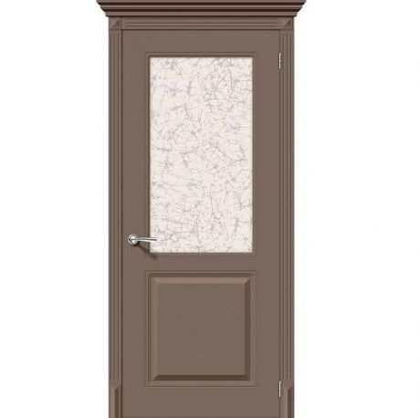 Дверь межкомнатная эмалированная коллекция Flex, Блюз, 2000х600х40 мм., остекленная, СТ-Уади, Мокко (К-13)