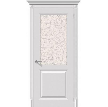 Дверь межкомнатная эмалированная коллекция Flex, Блюз, 2000х900х40 мм., остекленная, СТ-Уади, Белый (К-23)