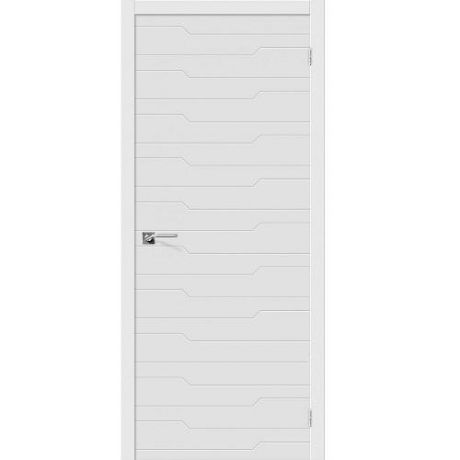 Дверь межкомнатная эмалированная коллекция Flex, Граффити-1, 2000х600х40 мм., глухая, Белый (К-23)