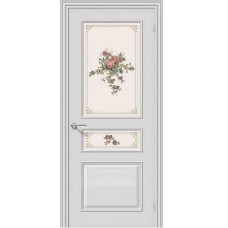 Дверь межкомнатная эмалированная коллекция Fix, Опера, 2000х900х40 мм., остекленная, СТ-Прованс, Белый (К-33)