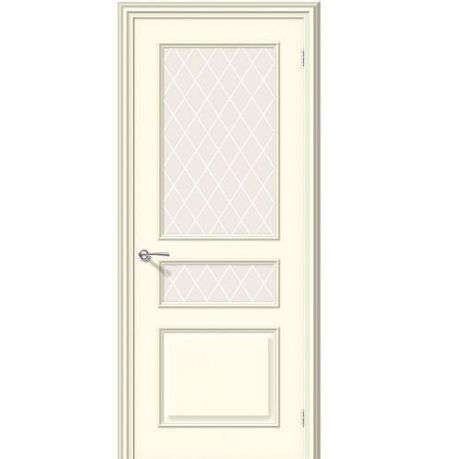 Дверь межкомнатная эмалированная коллекция Fix, Опера, 2000х800х40 мм., остекленная, СТ-Кристалл, Ваниль (К-35)