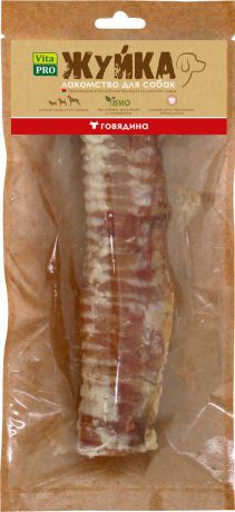 Лакомство для собак сушеное Vita Pro Жуйка Трахея говяжья, не резаная, 23 см, 100 г