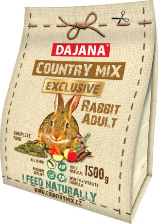 Корм сухой Dajana Exclusive, для кроликов, для взрослых, DP409K, 1,5 кг