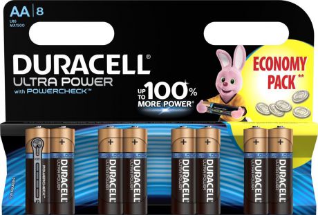 Набор батареек Duracell Ultra Power LR6-8BL, 5004807, 8 шт