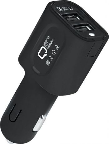 Автомобильное зарядное устройство QUMO Dual Quick Charge 3.0 (Charger 0050), 23764, черный