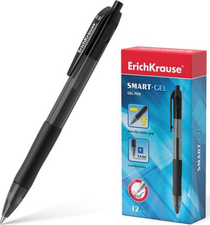 Ручка гелевая Erich Krause Smart-Gel, автоматическая, 39012, цвет чернил: черный