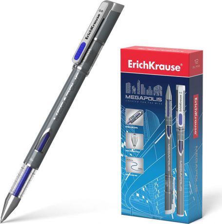 Ручка гелевая Erich Krause Megapolis Gel, 92, цвет чернил: синий