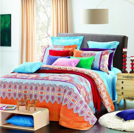 Комплект постельного белья Guten Morgen "Плиссе", Ф-609-175-180-50, разноцветный, 2-х спальный, наволочки 50x70